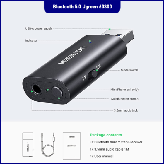 Bộ Thu Phát Bluetooth 5.1 Ugreen 60300