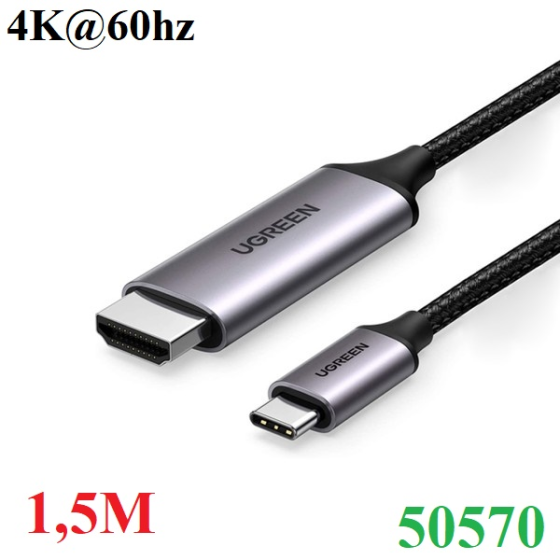 Cáp USB Type-C to HDMI hỗ trợ 4K@60Hz dài 1,5m Ugreen 50570