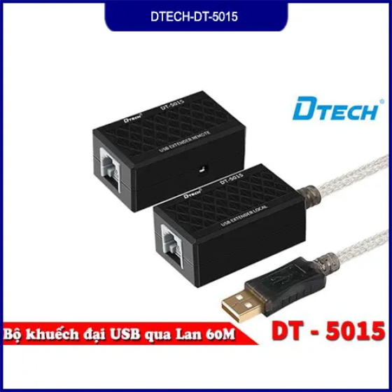 Bộ Kéo Dài USB Qua Cáp Mạng 60M Cao Cấp DTECH DT-5015