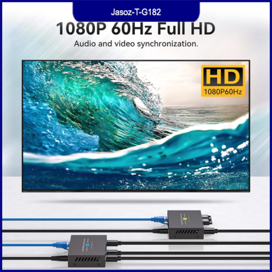 Bộ Kéo Dài KVM HDMI + USB 60M Qua Cáp Mạng Jasoz T-G182 Cat5e/Cat6
