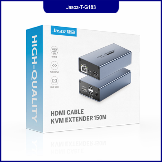 Bộ Kéo Dài HDMI + USB 150M Qua Cáp Mạng Jasoz T-G183 Cat5e/Cat6
