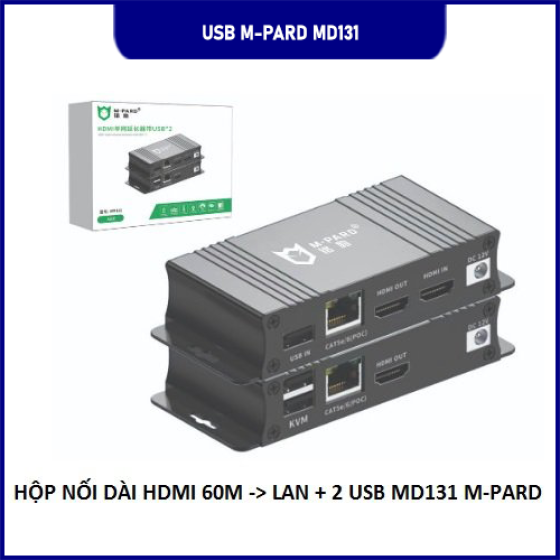 Bộ Nối Dài HDMI 60m Qua Cáp Mạng M-PARD MD131 - Hỗ Trợ 2 USB