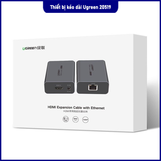 ⚙️ Thiết bị kéo dài HDMI 70m qua cáp LAN Cat5/6 Ugreen 20519 – Truyền tín hiệu xa, ổn định, không suy hao