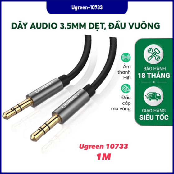 Dây Audio 3.5mm Ugreen 10733 Dài 1M Cao Cấp - Chất Lượng Âm Thanh Hi-Fi