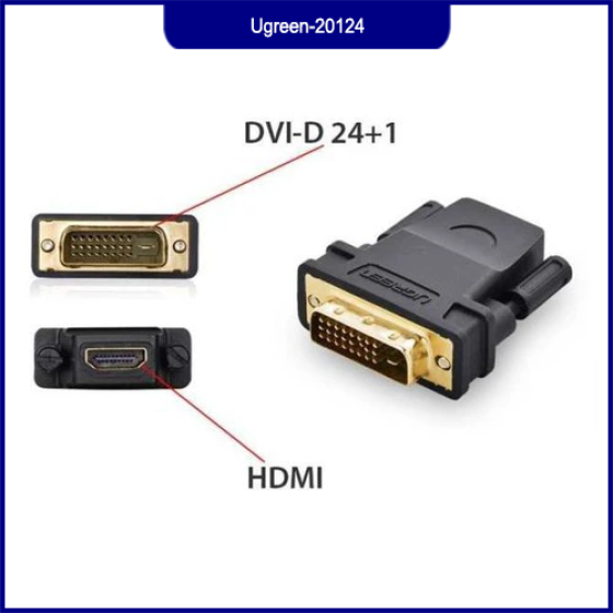 Đầu Chuyển Đổi HDMI Sang DVI Ugreen 20124 Chính Hãng, Kết Nối Ổn Định