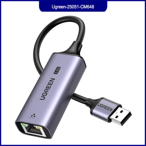 Cáp Chuyển USB 3.0 Sang LAN 2.5Gbps Ugreen 25051 CM648 Chính Hãng