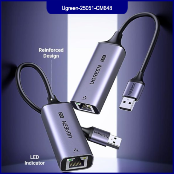 Cáp Chuyển USB 3.0 Sang LAN 2.5Gbps Ugreen 25051 CM648 Chính Hãng