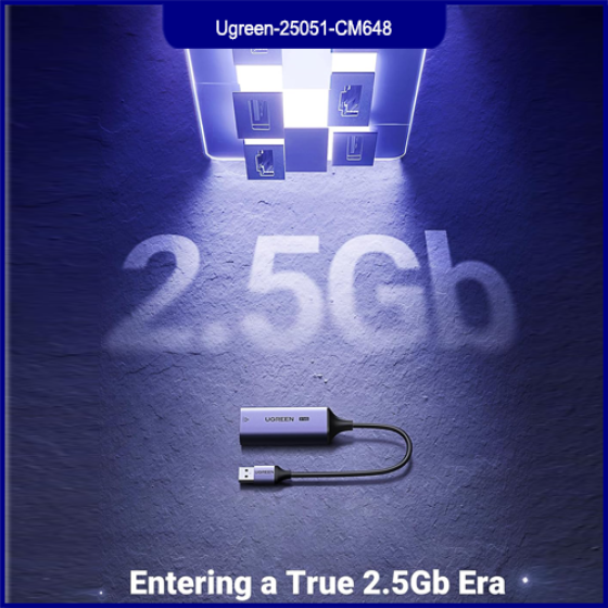 Cáp Chuyển USB 3.0 Sang LAN 2.5Gbps Ugreen 25051 CM648 Chính Hãng