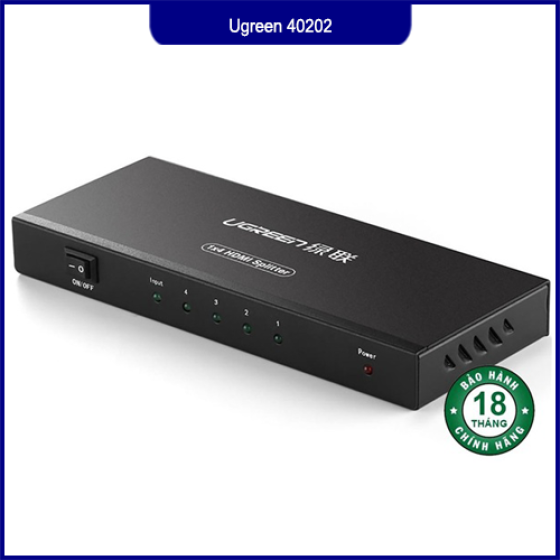 Bộ Chia HDMI 1 Ra 4 Ugreen 40202 – Hỗ Trợ 4K30Hz, 3D, HDCP