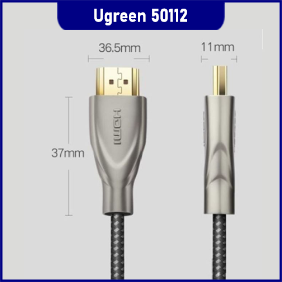 Cáp HDMI 2.0 Ugreen 50112 (10m) 4K@60Hz Cao Cấp - Sợi Carbon