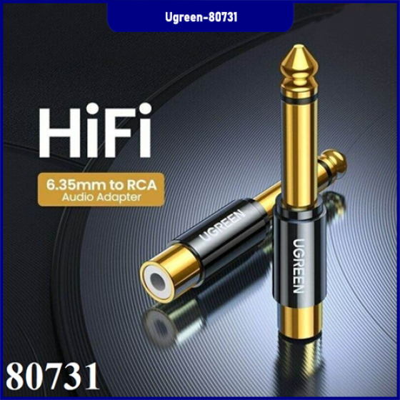 Đầu Chuyển Audio 6.35mm sang RCA Ugreen 80731 Chuyên Nghiệp