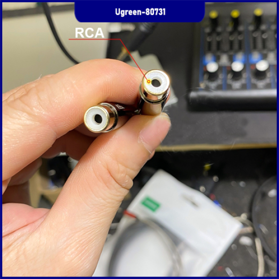 Đầu Chuyển Audio 6.35mm sang RCA Ugreen 80731 Chuyên Nghiệp