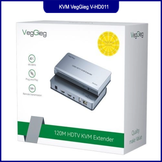 Bộ Kéo Dài HDMI KVM 4K 120M VegGieg V-HD011 Qua Cáp Mạng Cat6