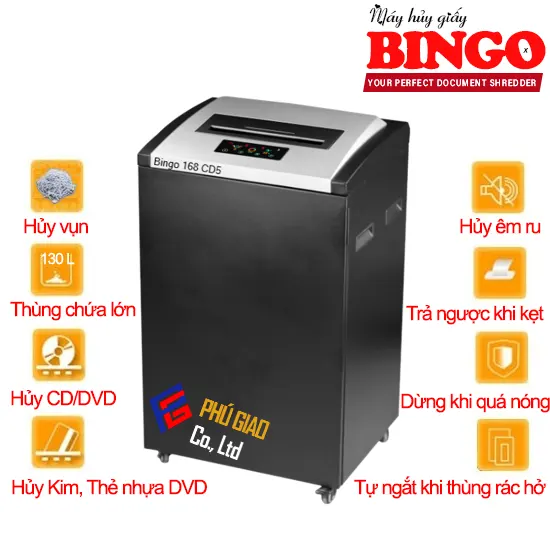 Máy Hủy Giấy BINGO 168-CD5 (Hủy Công Nghiệp)