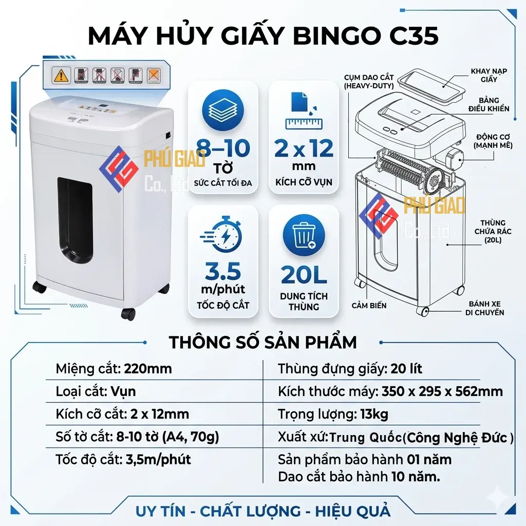 Máy Hủy Giấy BINGO C35