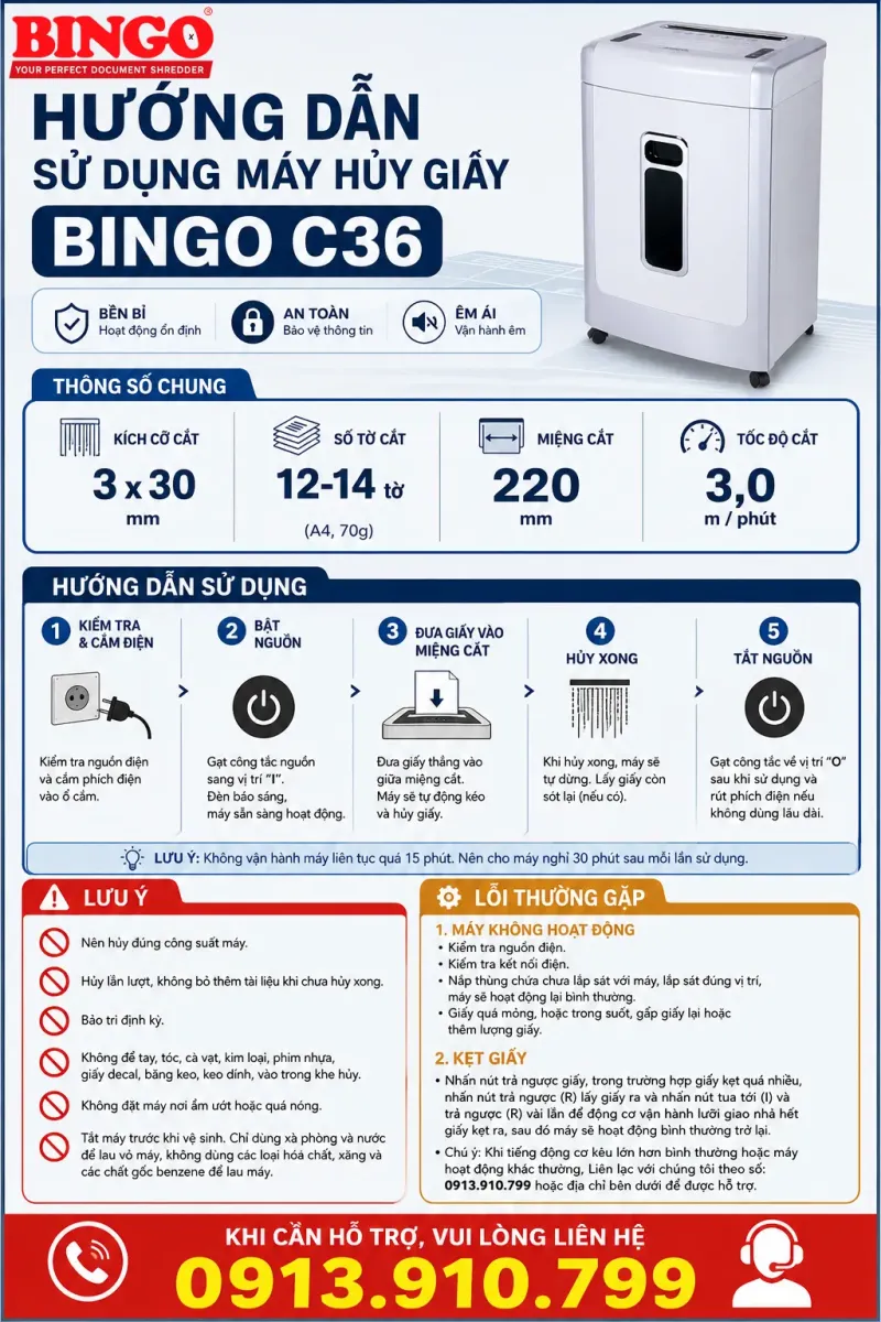 hướng dẫn sử dụng Bingo C36