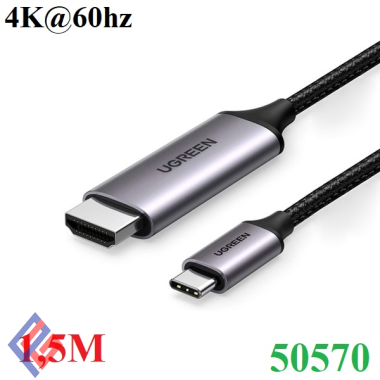Cáp USB Type-C to HDMI hỗ trợ 4K@60Hz dài 1,5m Ugreen 50570